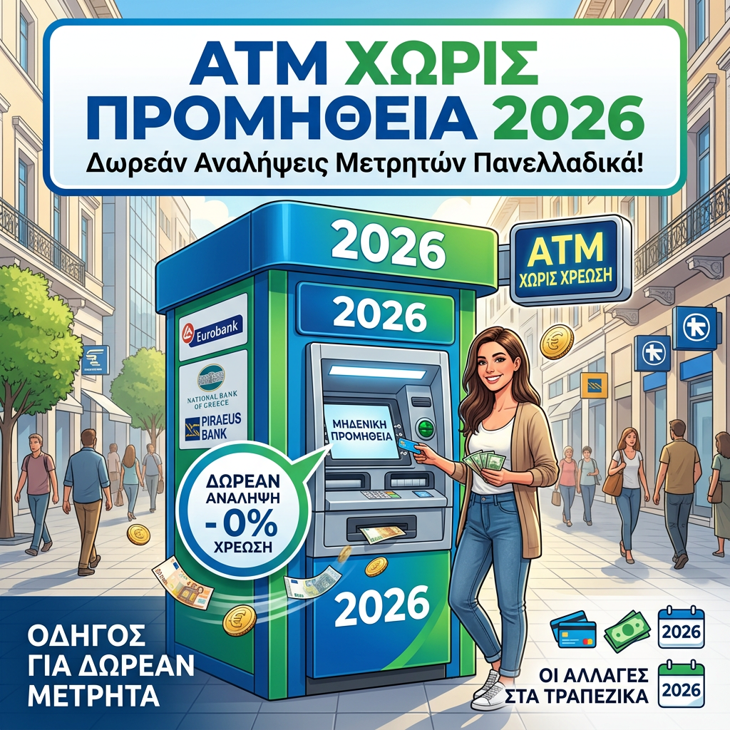 Ποιο ATM δεν έχει προμήθεια; Οδηγός για ξένες & ψηφιακές κάρτες (2026)